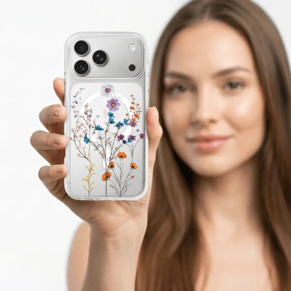 Etui do iPhone 17 Pro Max, Flower MagSafe, kwiaty różnokolorowe, przeźroczyste (5)