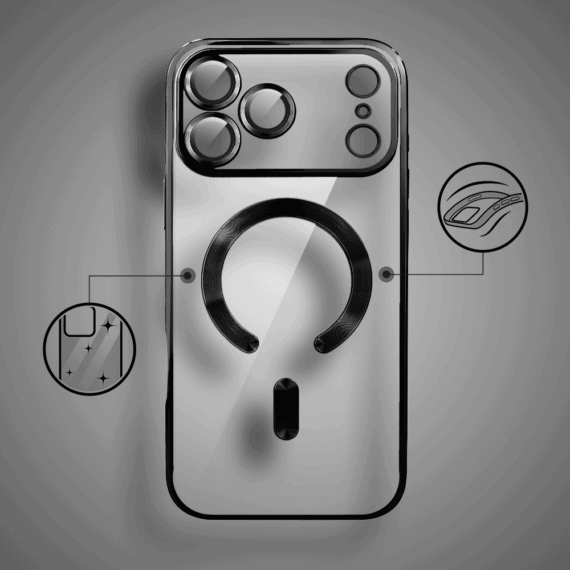 Etui-do-iPhone-17-Pro-Max-MagSafe-Luxury-Protect-przezroczyste-hybrydowa-ochrona-kamery-czarne-pop