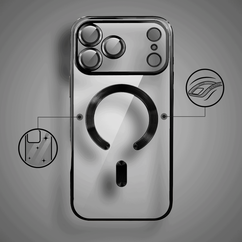 Etui-do-iPhone-17-Pro-Max-MagSafe-Luxury-Protect-przezroczyste-hybrydowa-ochrona-kamery-czarne-pop