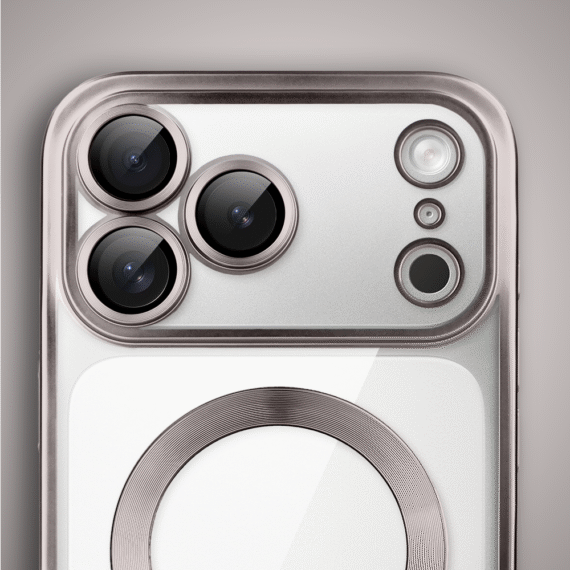 Etui do iPhone 17 Pro Max MagSafe Luxury Protect przeźroczyste, z osłoną aparatu, Titanium Finish, naturalnie tytanowe 7