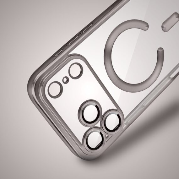 Etui do iPhone 17 Pro Max MagSafe Luxury Protect przeźroczyste, z osłoną aparatu, Titanium Finish, naturalnie tytanowe 8