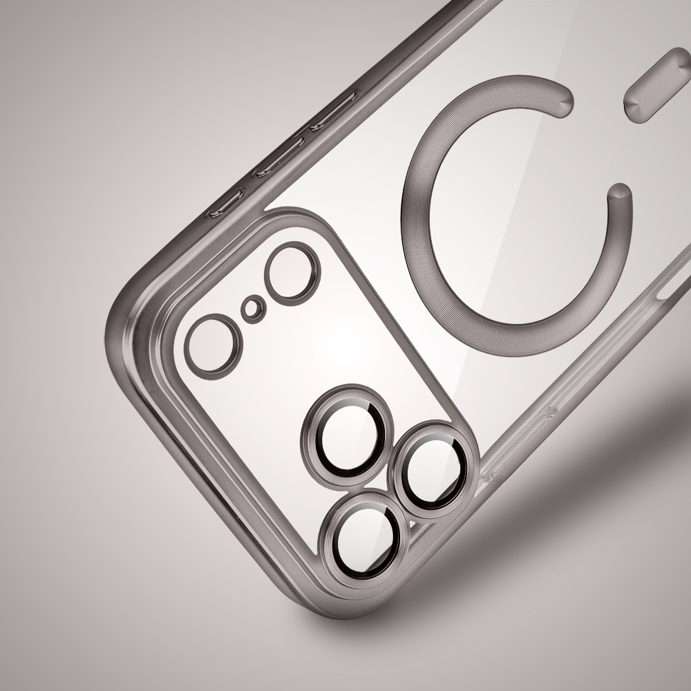 Etui do iPhone 17 Pro Max MagSafe Luxury Protect przeźroczyste, z osłoną aparatu, Titanium Finish, naturalnie tytanowe 8