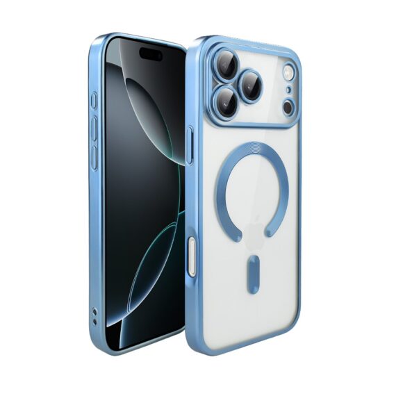 Etui do iPhone 17 Pro Max MagSafe Luxury Protect przeźroczyste, z osłoną aparatu, Titanium Finish, niebieskieObszar kompozycji 1