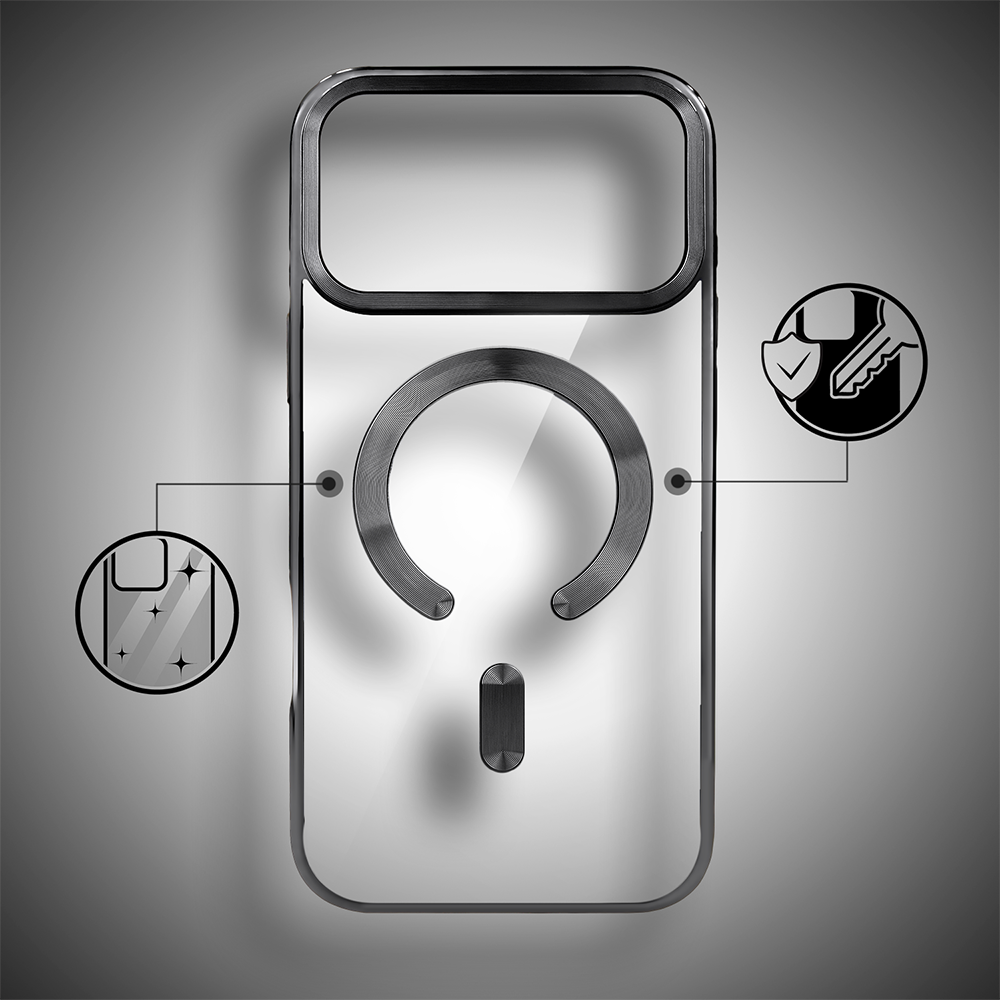 Etui do iPhone 17 Pro Max, MagSafe Luxury, przeźroczyste, czarneObszar kompozycji 2