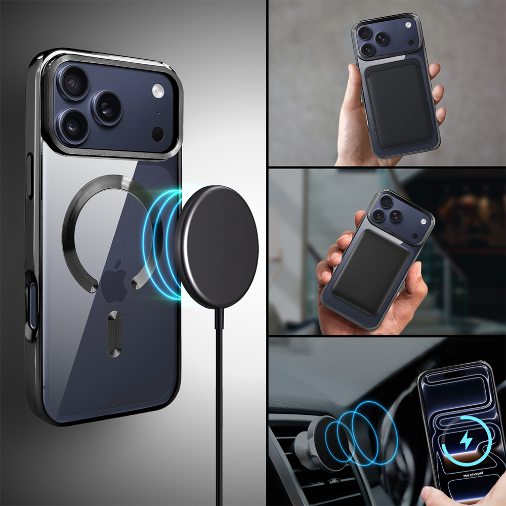 Etui do iPhone 17 Pro Max, MagSafe Luxury, przeźroczyste, czarneObszar kompozycji 3