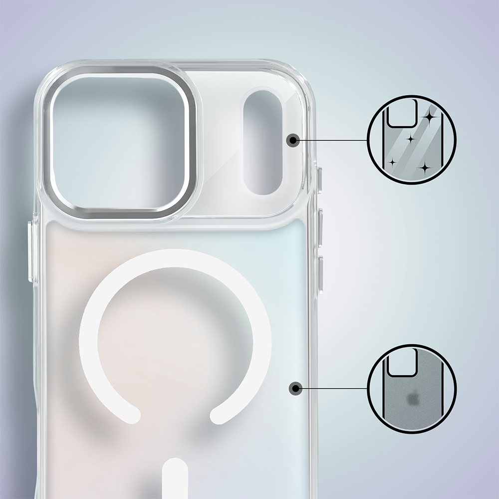 Etui do iPhone 17 Pro Max Miami Vibe z MagSafe, zmieniające kolor, białeArtboard 2