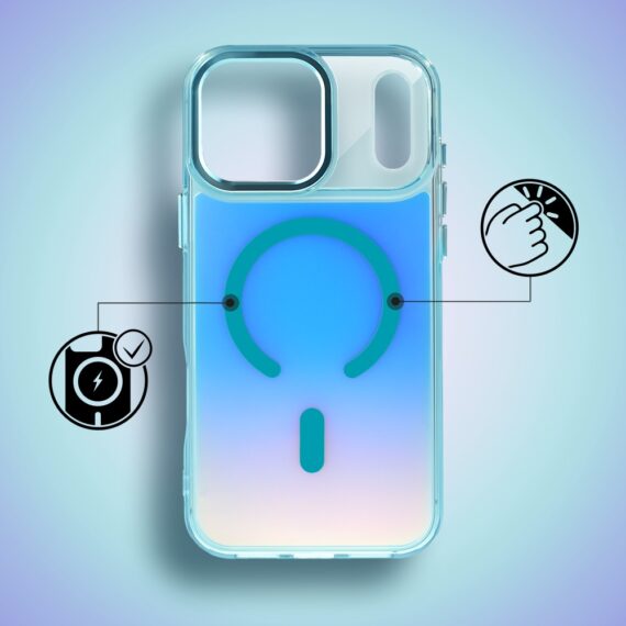 Etui do iPhone 17 Pro Max Miami Vibe z MagSafe, zmieniające kolor, niebieskie 2