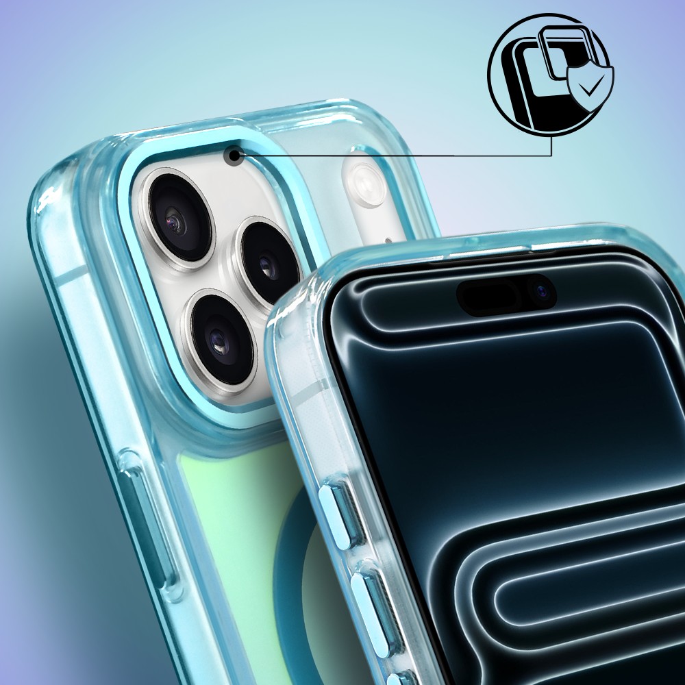 Etui do iPhone 17 Pro Max Miami Vibe z MagSafe, zmieniające kolor, niebieskie 5