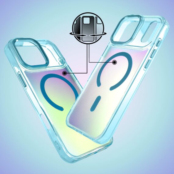 Etui do iPhone 17 Pro Max Miami Vibe z MagSafe, zmieniające kolor, niebieskieArtboard 3