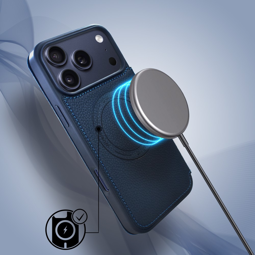 Etui do iPhone 17 Pro Max z klapką Solid MagSafe Book, typu książka, granatowe Obszar kompozycji 3