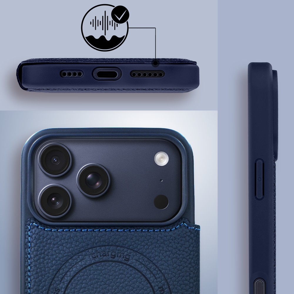 Etui do iPhone 17 Pro Max z klapką Solid MagSafe Book, typu książka, granatowe Obszar kompozycji 6