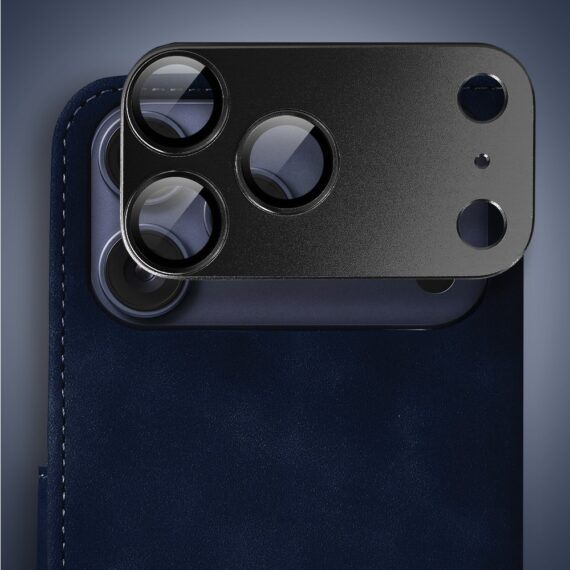 Etui do iPhone 17 Pro książkowe Velvet Touch, aksamitne, portfelowe z zamknięciem, granatoweObszar kompozycji 7