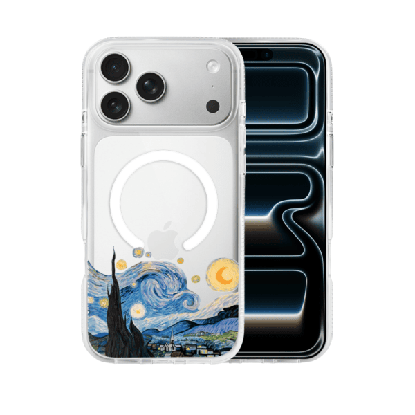 Etui do iPhone 17 Pro Max z MagSafe, obraz Van Gogh, przeźroczyste
