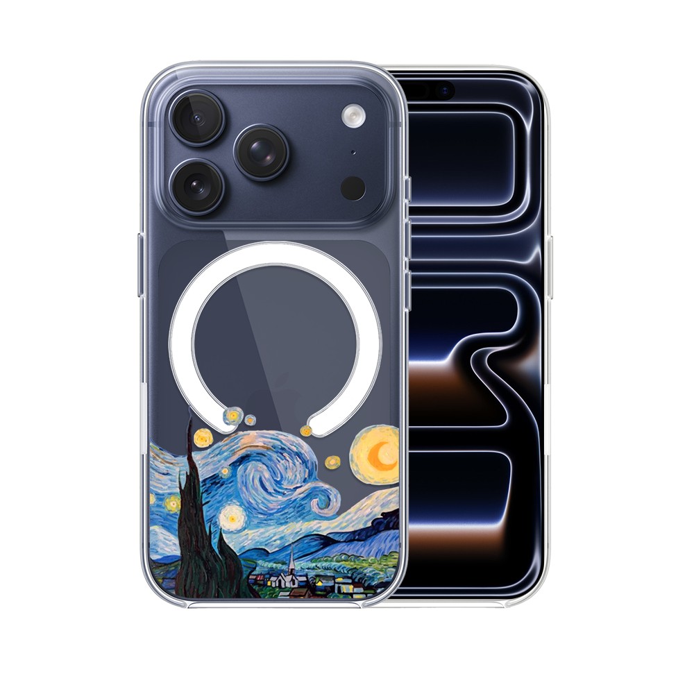 Etui do iPhone 17 Pro Max z MagSafe, obraz Van Gogh, przeźroczyste