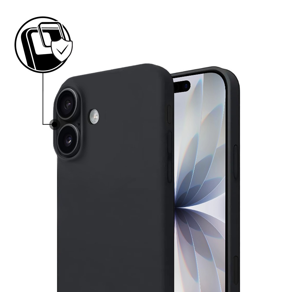 Etui do iPhone 17 Soft Lux matowe z mikrofibrą, trójwarstwowa ochrona, czarneObszar kompozycji 1