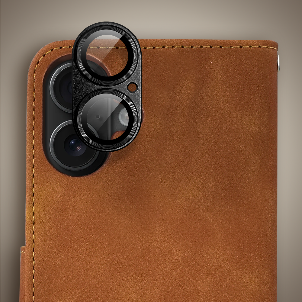 Etui do iPhone 17 książkowe Velvet Touch, aksamitne, portfelowe z zamknięciem, brązowe (9)