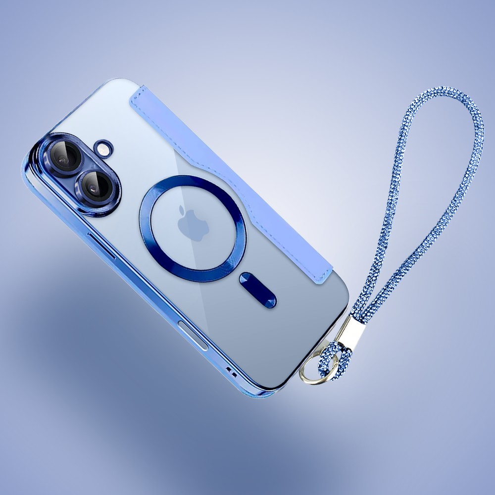 Etui do iPhone 17 typu książka Book Magsafe Lens Protect, z klapką, błękitne (1)