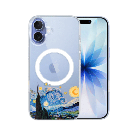 Etui do iPhone 17 z MagSafe, obraz Van Gogh, przeźroczyste 17-4