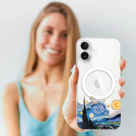 Etui do iPhone 17 z MagSafe, obraz Van Gogh, przeźroczyste 17