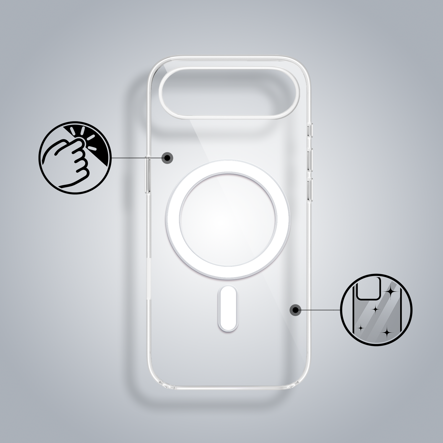 Etui do iPhone Air Clear Case, twardy tył z MagSafe, przeźroczysteAir-1