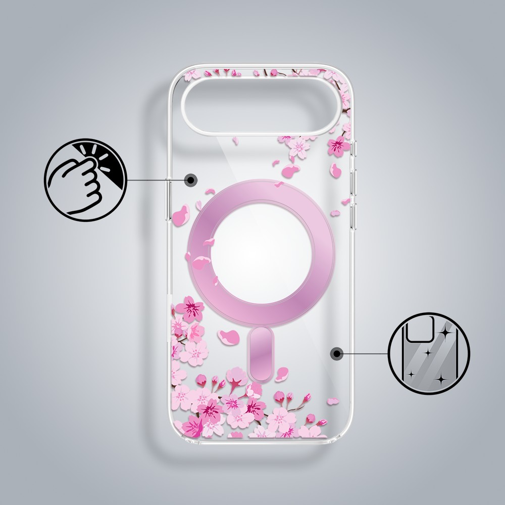 Etui do iPhone Air, Flower MagSafe, kwiat wiśni, przeźroczysteAir-1