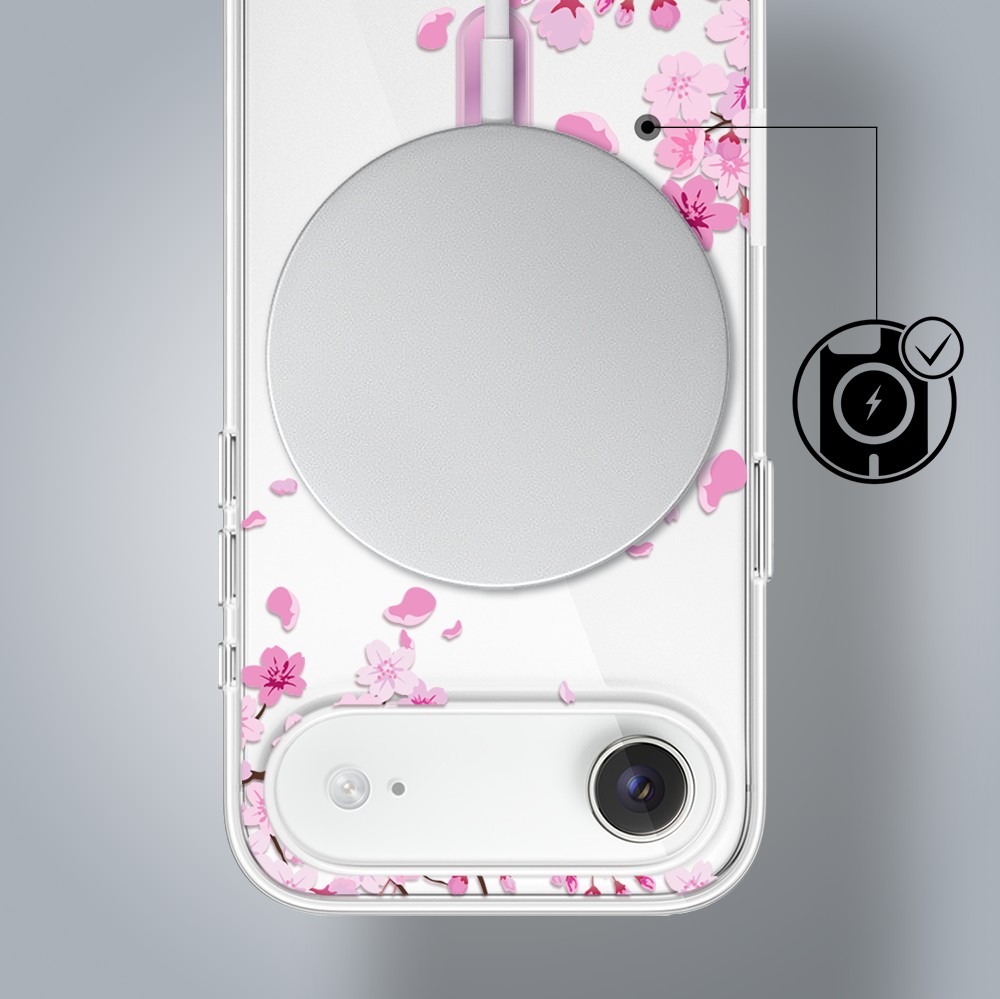 Etui do iPhone Air, Flower MagSafe, kwiat wiśni, przeźroczysteAir-3