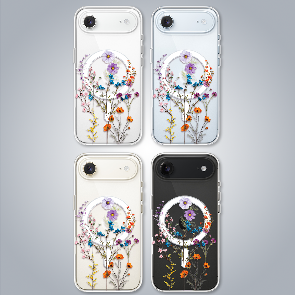 Etui do iPhone Air, Flower MagSafe, kwiaty różnokolorowe, przeźroczyste Air-2
