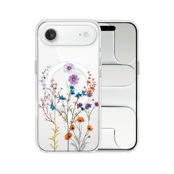 Etui do iPhone Air, Flower MagSafe, kwiaty różnokolorowe, przeźroczyste Air-4