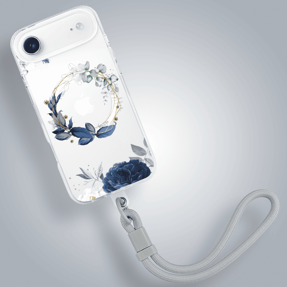 Etui-do-iPhone-Air-Flower-MagSafe-niebieskie-kwiaty-przezroczyste-3
