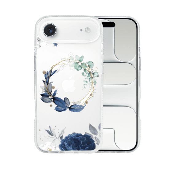 Etui-do-iPhone-Air-Flower-MagSafe-niebieskie-kwiaty-przezroczyste-5