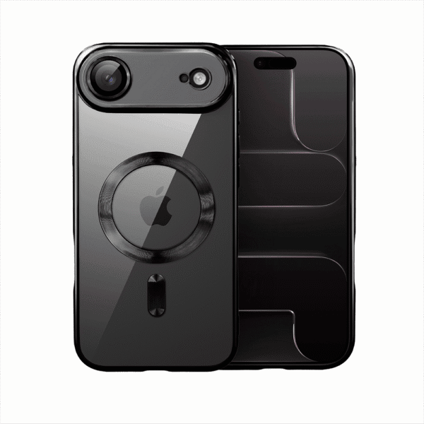 Etui do iPhone Air MagSafe Luxury Protect przeźroczyste, hybrydowa ochrona kamery, czarne