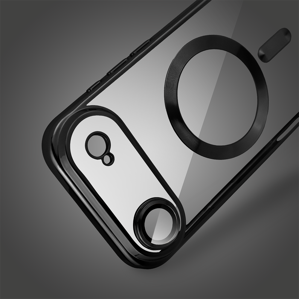 Etui do iPhone Air MagSafe Luxury Protect przeźroczyste, hybrydowa ochrona kamery, czarneArtboard 2