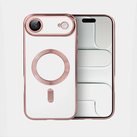 Etui do iPhone Air MagSafe Luxury Protect przeźroczyste, hybrydowa ochrona kamery, różowe Artboard 1