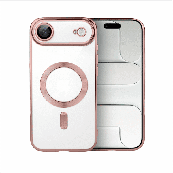 Etui do iPhone Air MagSafe Luxury Protect przeźroczyste, hybrydowa ochrona kamery, różowe