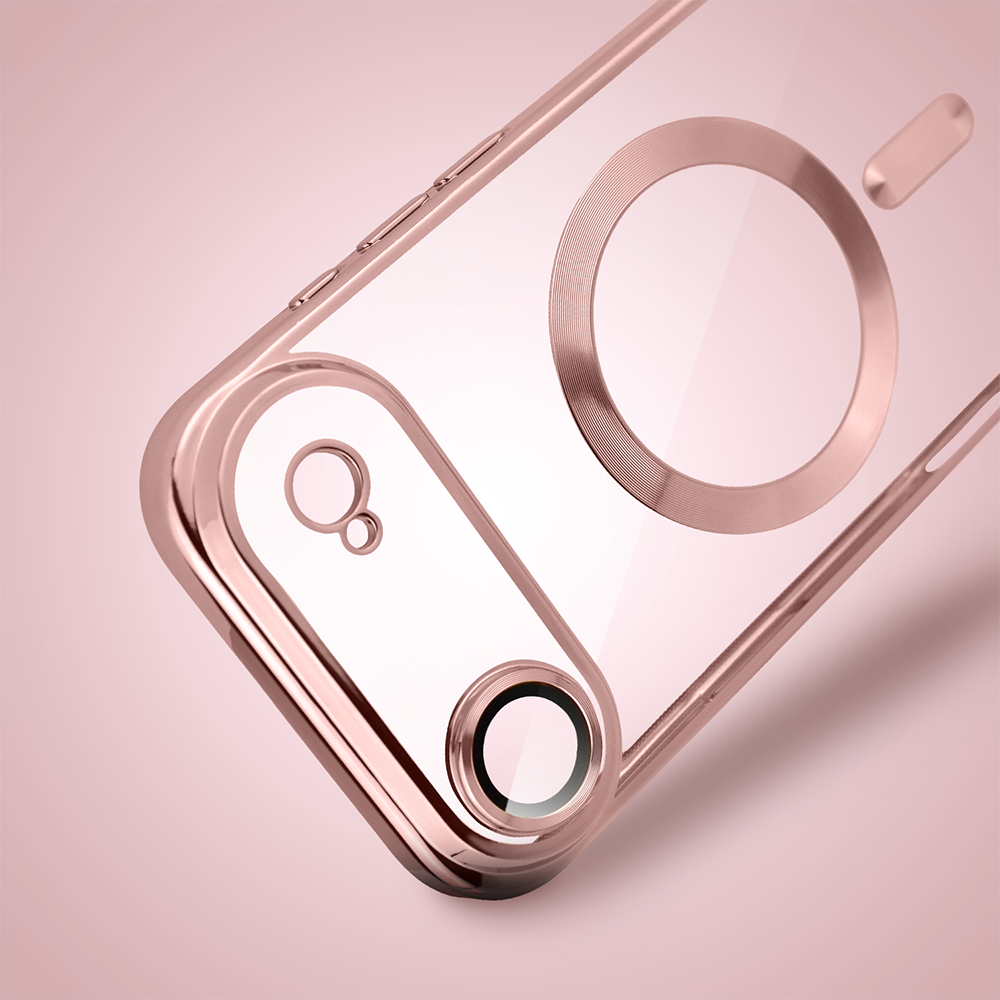 Etui do iPhone Air MagSafe Luxury Protect przeźroczyste, hybrydowa ochrona kamery, różowe Artboard 2