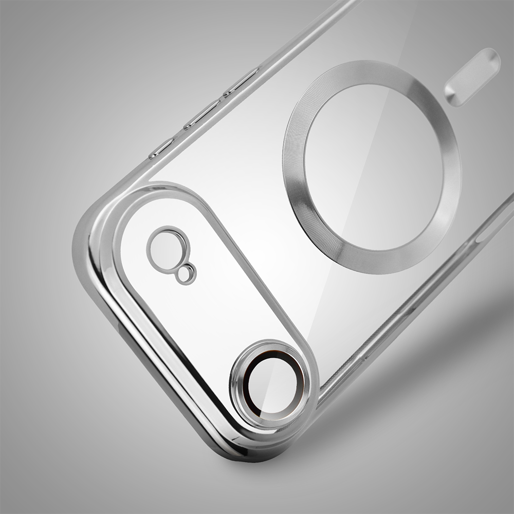 Etui do iPhone Air MagSafe Luxury Protect przeźroczyste, hybrydowa ochrona kamery, srebrne Artboard 2