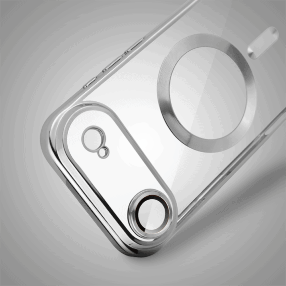 Etui do iPhone Air MagSafe Luxury Protect przeźroczyste, hybrydowa ochrona kamery, srebrne nowe8