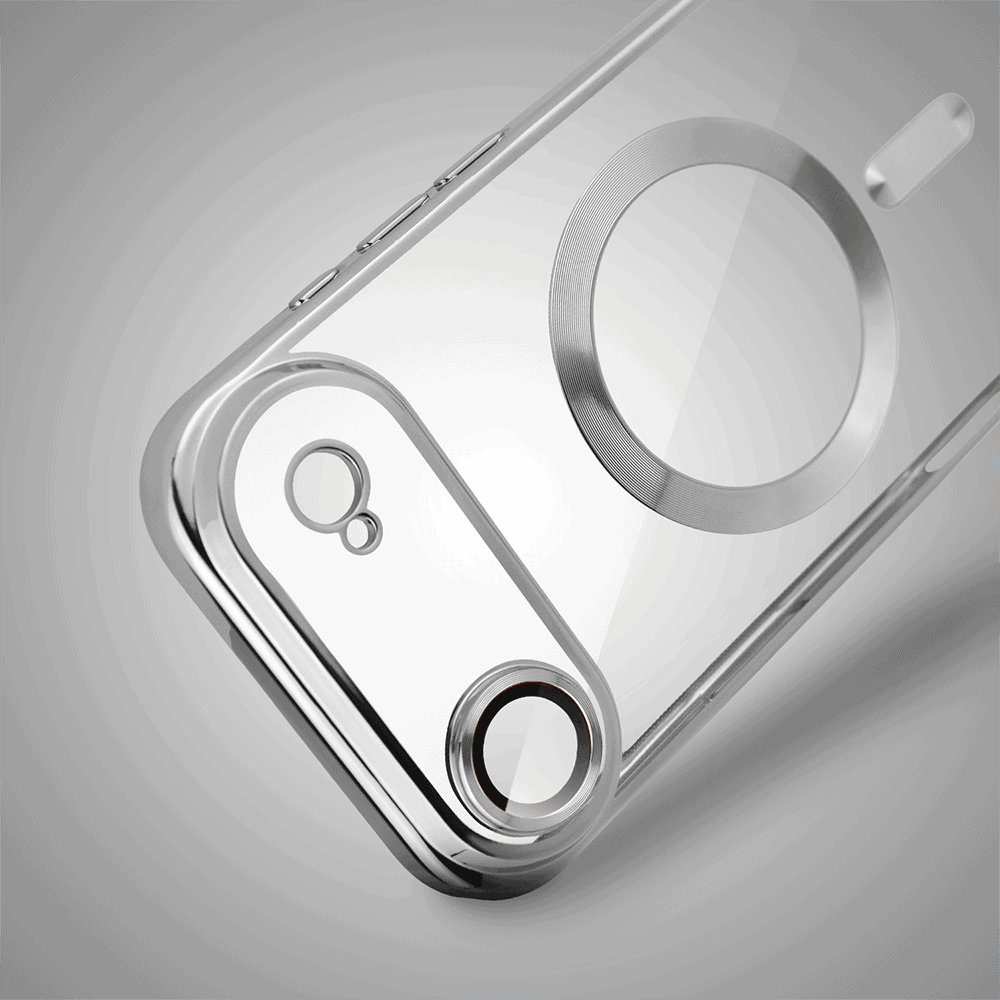Etui do iPhone Air MagSafe Luxury Protect przeźroczyste, hybrydowa ochrona kamery, srebrne nowe8