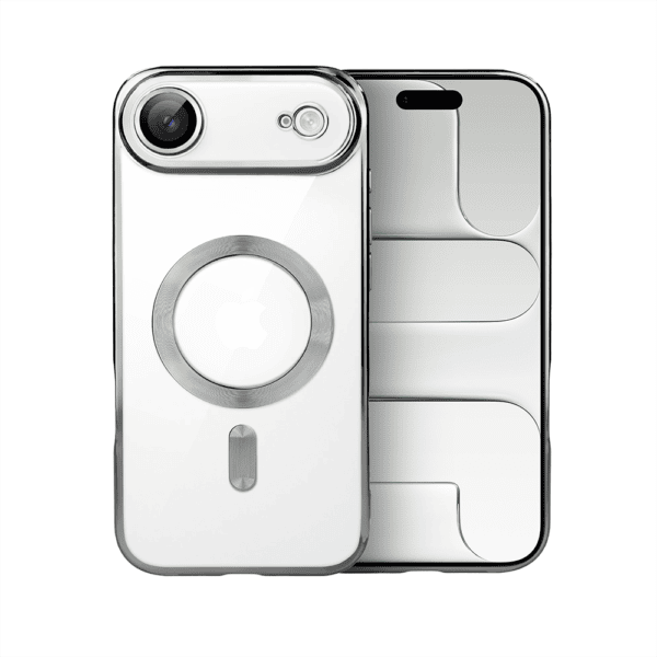 Etui do iPhone Air MagSafe Luxury Protect przeźroczyste, hybrydowa ochrona kamery, srebrne