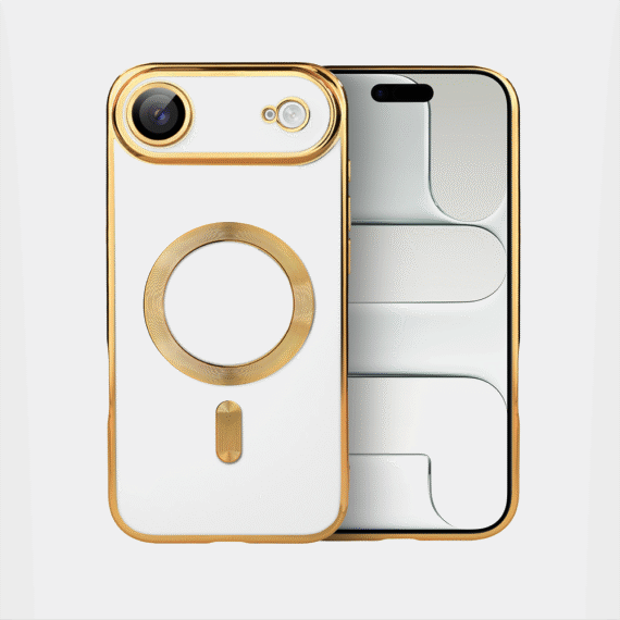 Etui do iPhone Air MagSafe Luxury Protect przeźroczyste, hybrydowa ochrona kamery, złoteArtboard 1