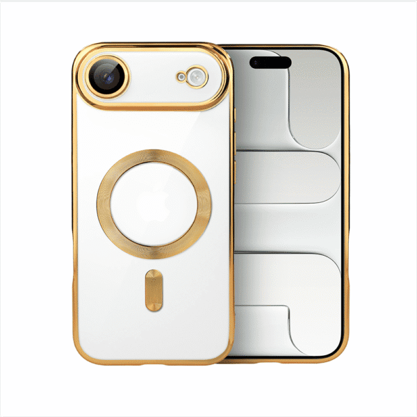 Etui do iPhone Air MagSafe Luxury Protect przeźroczyste, hybrydowa ochrona kamery, złote