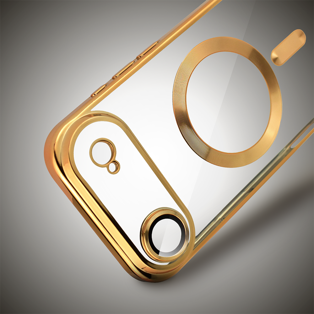 Etui do iPhone Air MagSafe Luxury Protect przeźroczyste, hybrydowa ochrona kamery, złoteArtboard 2