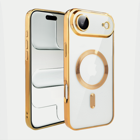 Etui do iPhone Air MagSafe Luxury Protect przeźroczyste, hybrydowa ochrona kamery, złoteObszar kompozycji 1