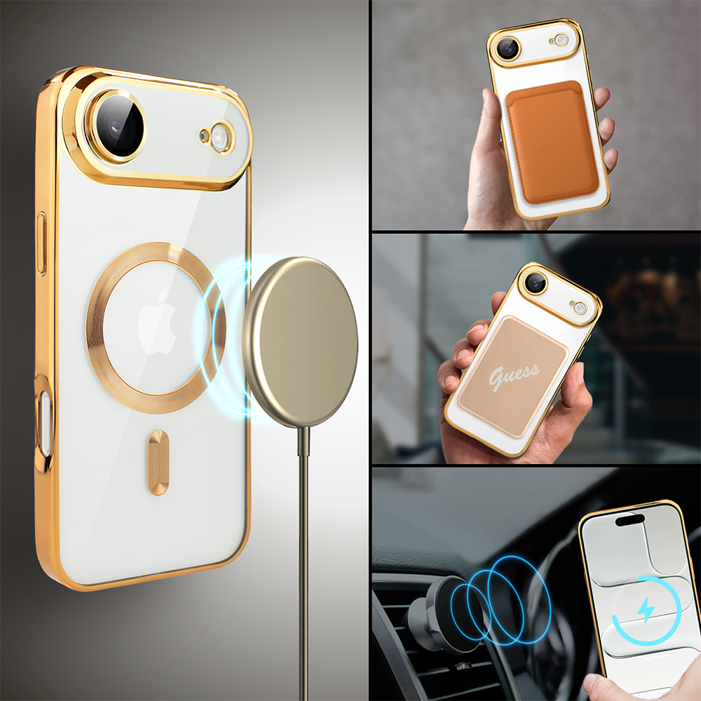Etui do iPhone Air MagSafe Luxury Protect przeźroczyste, hybrydowa ochrona kamery, złoteObszar kompozycji 3