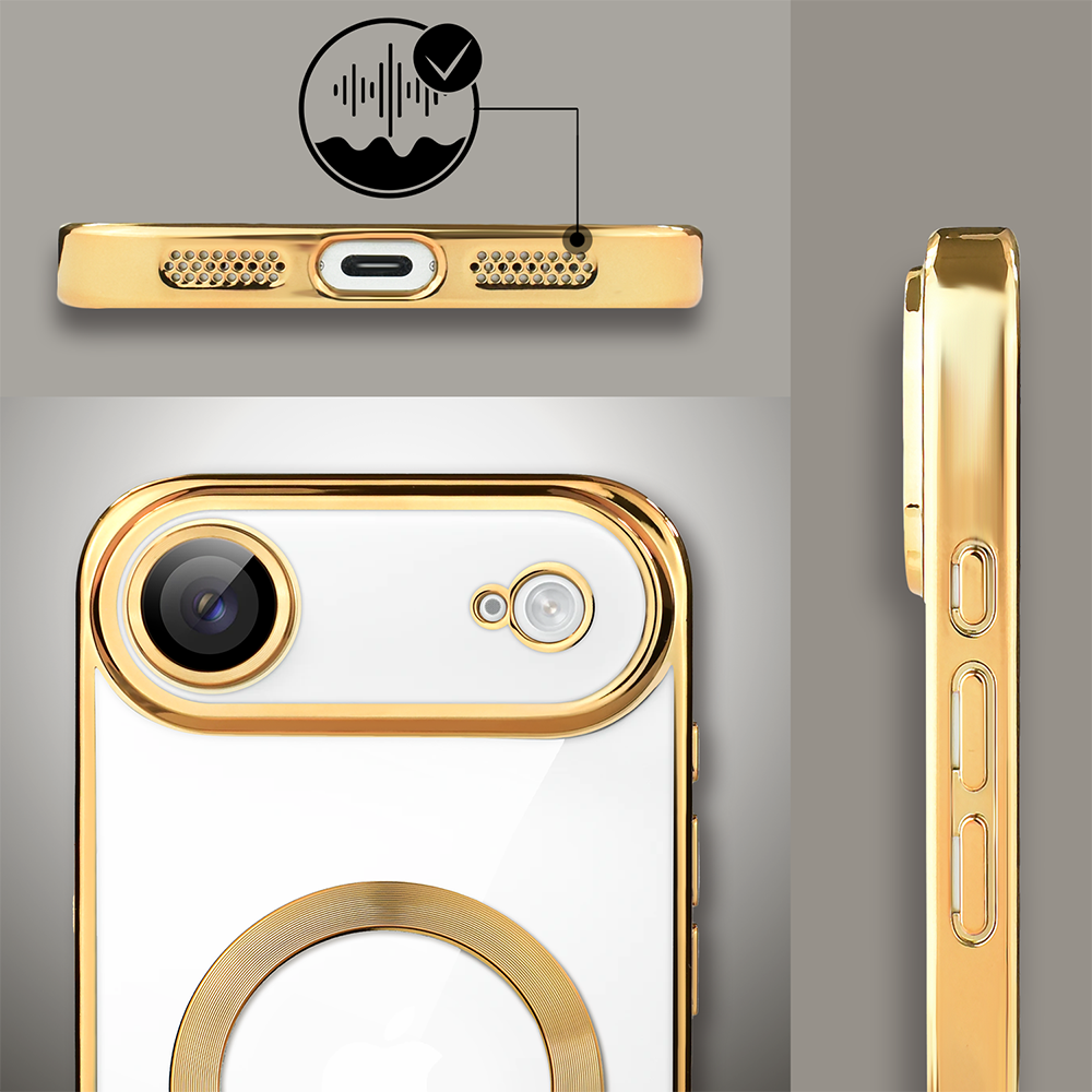 Etui do iPhone Air MagSafe Luxury Protect przeźroczyste, hybrydowa ochrona kamery, złoteObszar kompozycji 6