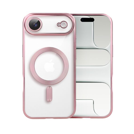 Etui do iPhone Air MagSafe Luxury Protect przeźroczyste, z osłoną aparatu, Titanium Finish, różoweArtboard 1