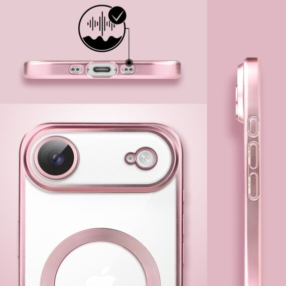 Etui do iPhone Air MagSafe Luxury Protect przeźroczyste, z osłoną aparatu, Titanium Finish, różoweObszar kompozycji 6