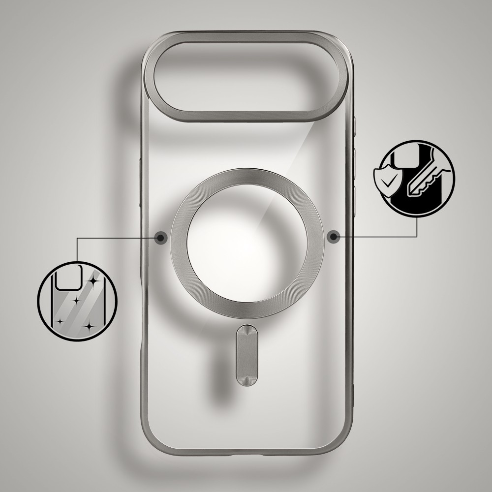 Etui do iPhone Air MagSafe Luxury Titanium Finish, przeźroczyste, naturalnie tytanowe (4)