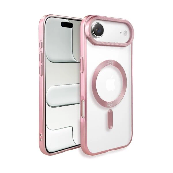 Etui do iPhone Air MagSafe Luxury Titanium Finish, przeźroczyste, różowe