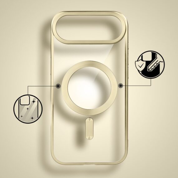 Etui do iPhone Air MagSafe Luxury Titanium Finish, przeźroczyste, złote Obszar kompozycji 2